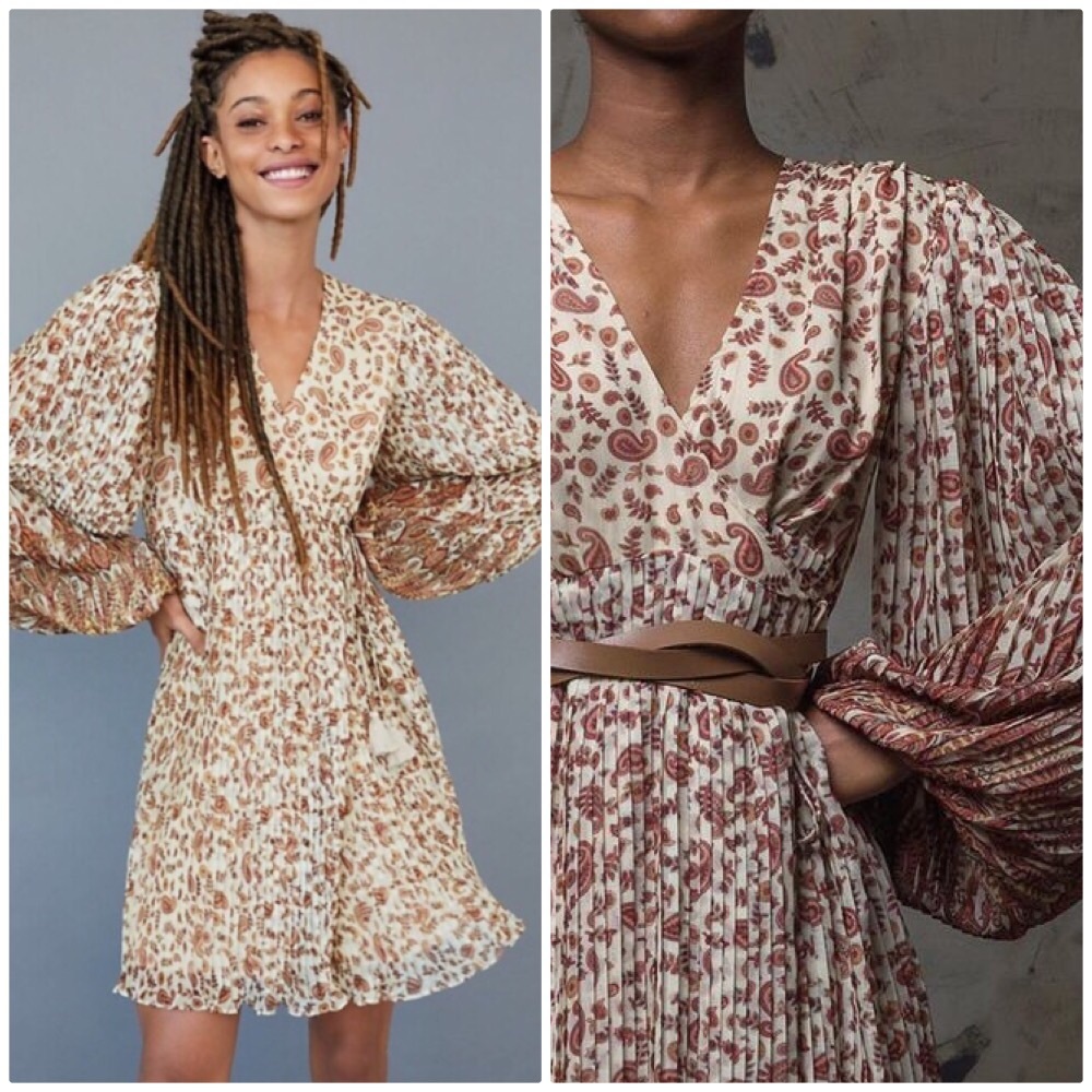 NWT ANTHROPOLOGIE SHYLA PLEATED MINI WRAP DRESS - Picture 1 of 13